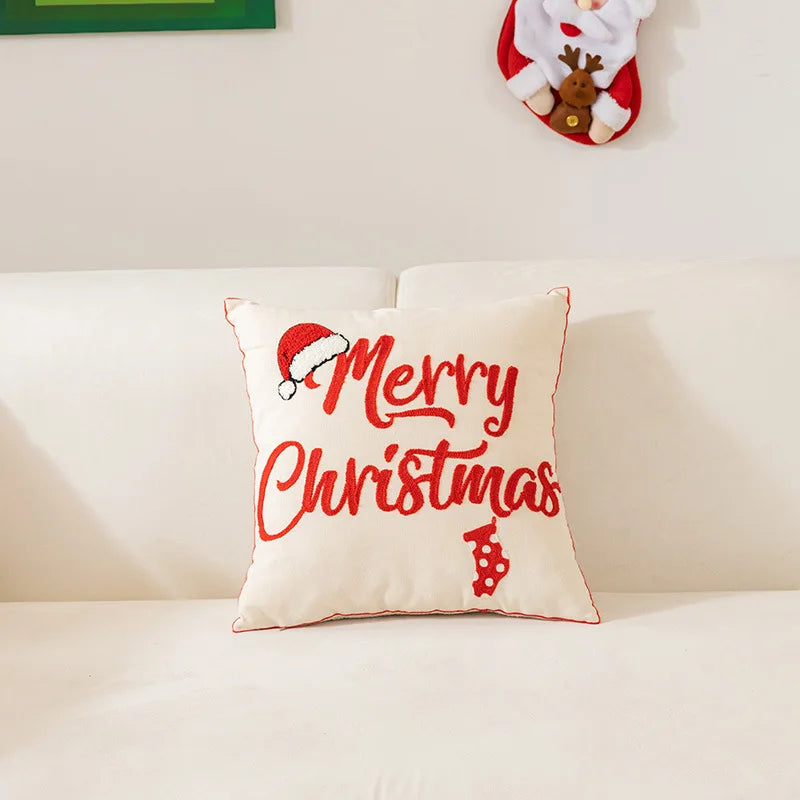 DecorBites™ Embroidered Christmas Pillow Cases for Festive Decor