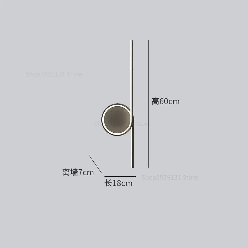 DecorBites™ Circle Straight Bar Wall Lamp | Modern Nordic LED Bedroom Living Room Decor
