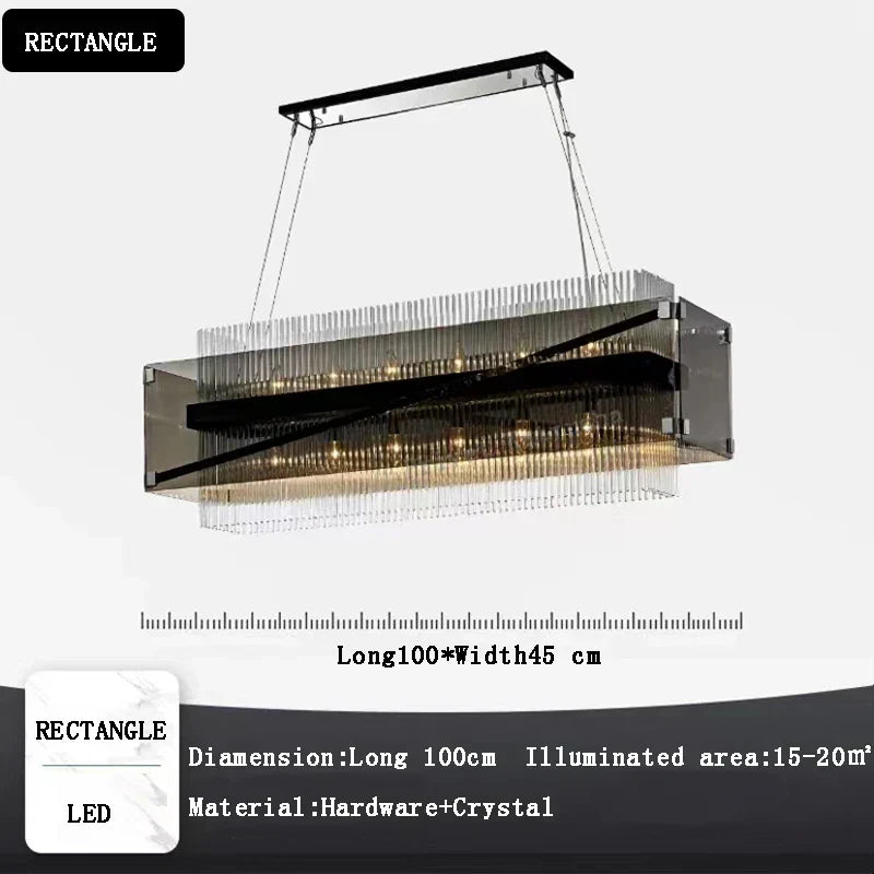 DecorBites™ Crystal Glass Pendant Chandelier for Luxe Dining Room Decor