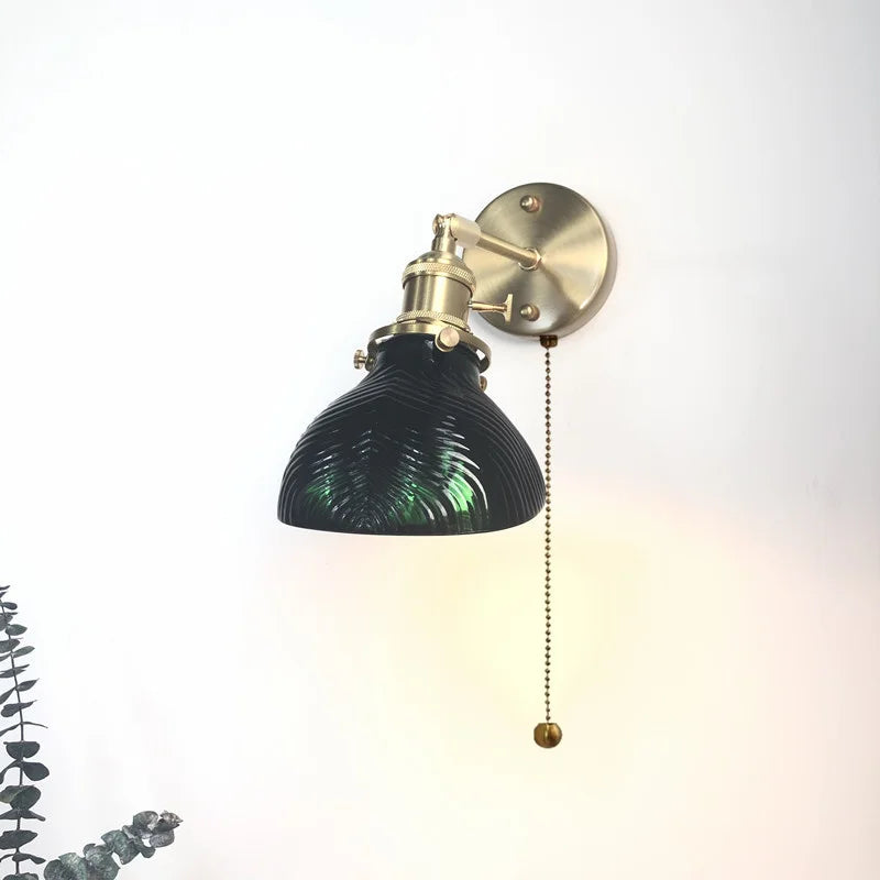 DecorBites™ مصباح حائط LED نحاسي زجاجي أخضر بتصميم نورديك حديث