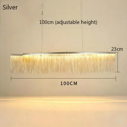 DecorBites™ Gold Chain Chandelier with Remote Control - Modern LED Pendant Light for Home Décor