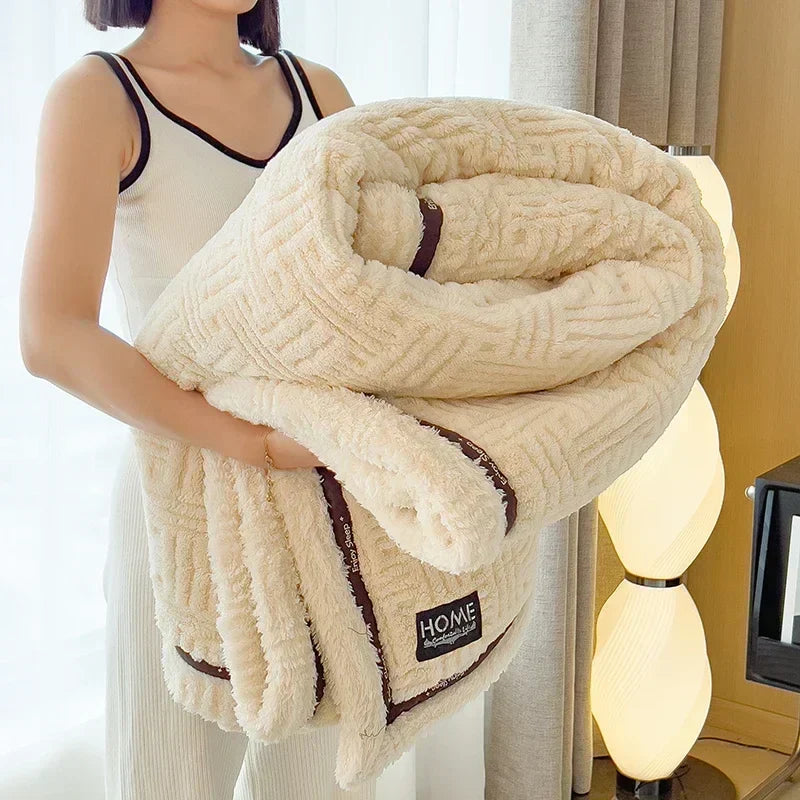 DecorBites™ Fluffy Fleece Blanket for Bed Sofa Cover Glade Cozy Warmth Blanket