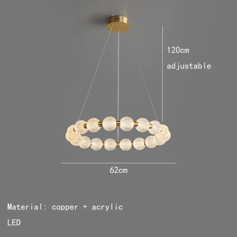 DecorBites™ Acrylic LED Chandelier: Modern Living Room Pendant Lamp