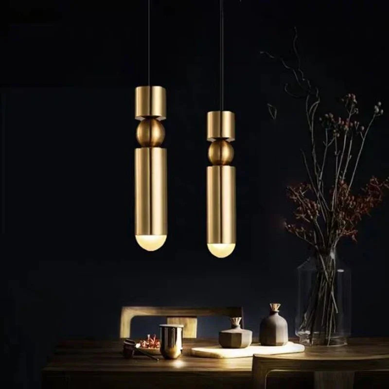 DecorBites™ Black Gold LED Tube Pendant Lamp for Home Shop Decoration