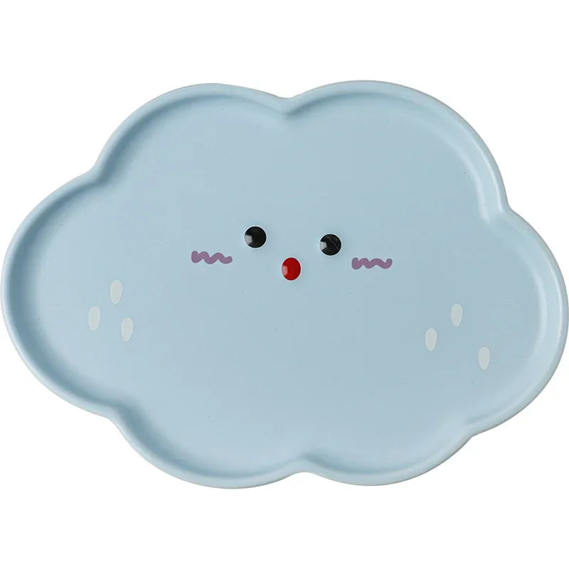 DecorBites™ Cloud Tulip Cartoon Dog Bear Ceramic Dessert Plate Cute Tableware