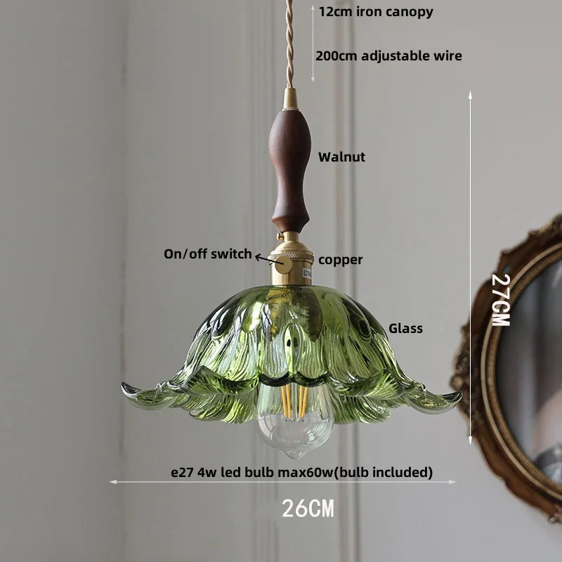 DecorBites™ Clear Glass LED Pendant Light Fixture with Copper Socket for Modern Home Decor