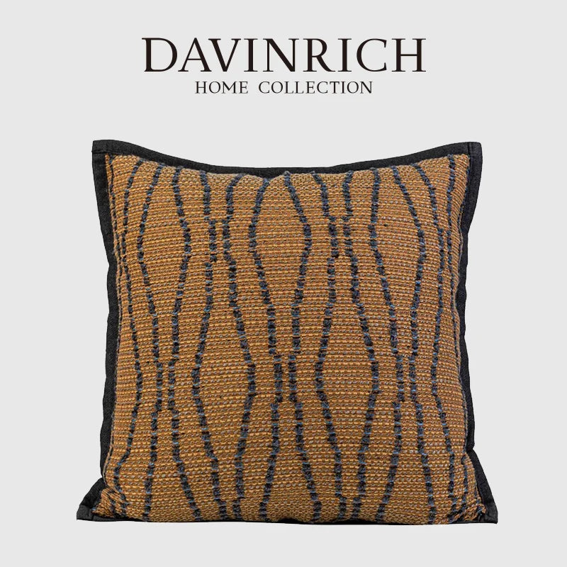 DecorBites™ Cotton Hemp Geometric Throw Pillow Case 45x45cm Wabi Sabi Style Decorative Cover
