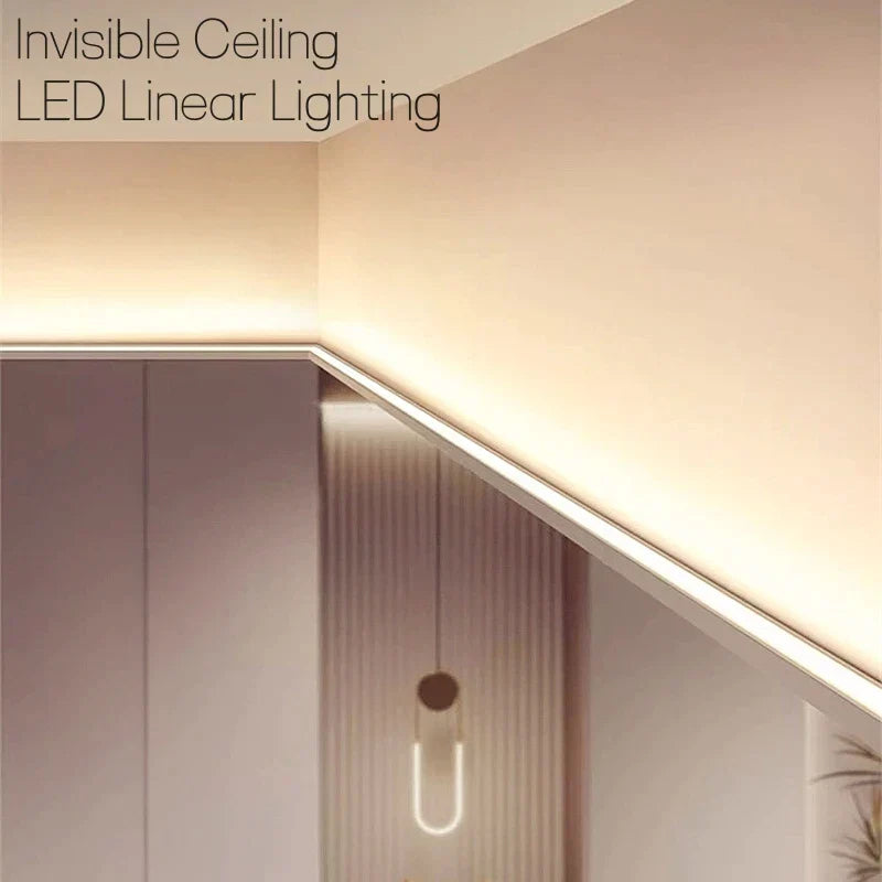 DecorBites™ قناة LED ألومنيوم مدمجة بخط خصر لإضاءة الزوايا الخلفية