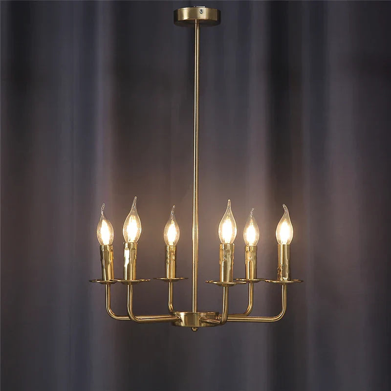 DecorBites™ مصابيح ثريا فنية حديدية لغرفة الطعام والمعيشة والمطبخ - وحدات إضاءة على شكل شمعة E14