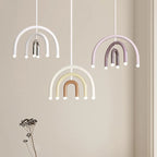 Italian Rainbow U-Shaped Pendant Light in Cream Aluminum