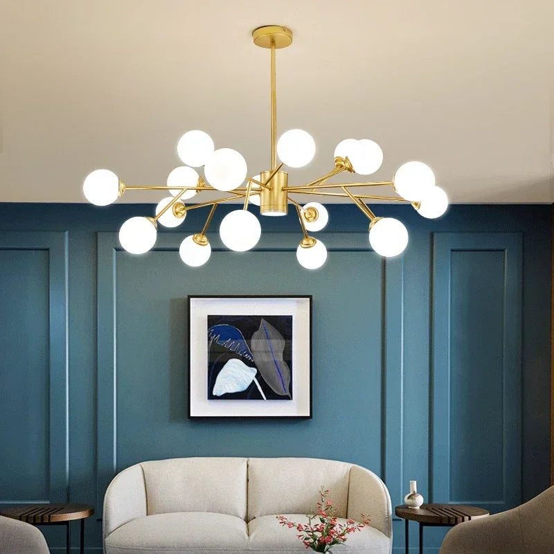 DecorBites™ ثريا سقف LED ذهبية سوداء لغرفة المعيشة وغرفة النوم تركيبات الإضاءة