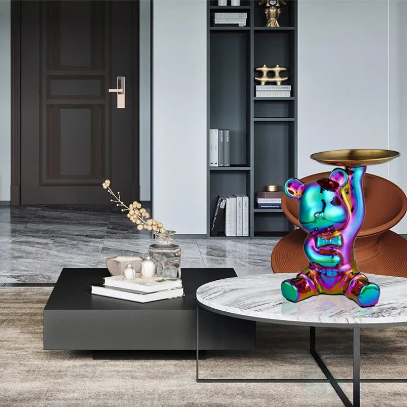 مجموعة تماثيل دمى الدب الفاخرة ™DecorBites لتزيين خزائن التلفاز والنبيذ