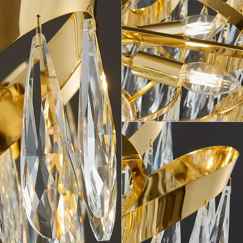 DecorBites™ LED Sunflower Crystal Ceiling Chandelier - Modern Living Dining Room Hanging Light