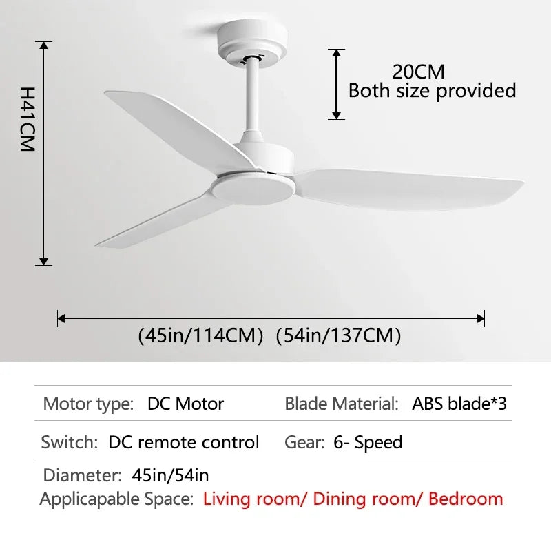 DecorBites™ 58-Inch Black Ceiling Fan with Remote Control for Commercial Use