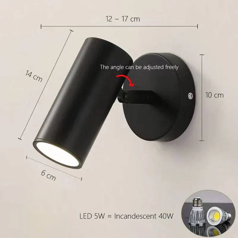 DecorBites™ Adjustable Nordic LED Wall Lamp for Bedroom, Modern Minimalist Rotating Light
