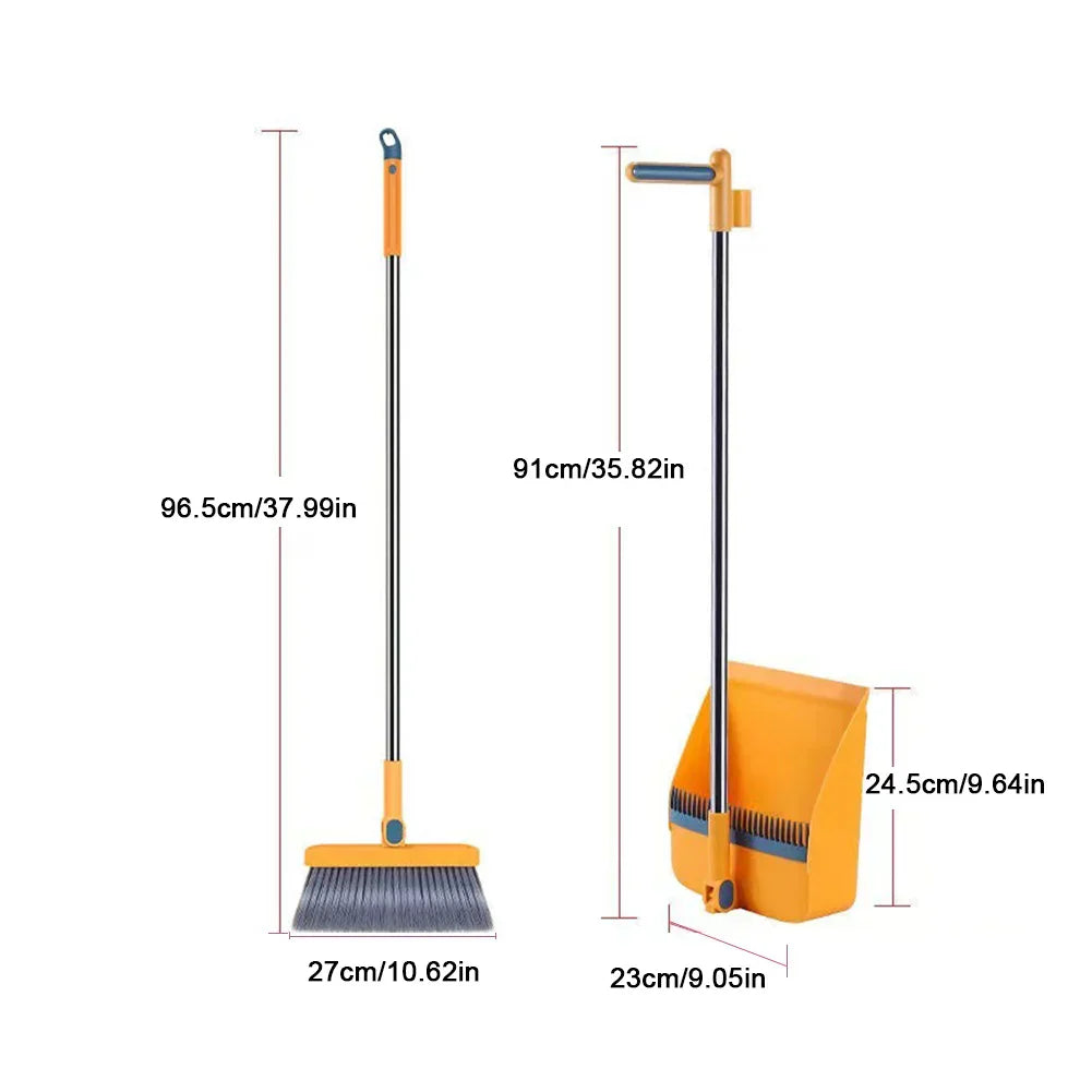 DecorBites™ Household Broom Scoop Set: Folding Dustpan, Broom & Shovel, Water Wiper, Pet Hair Grabber