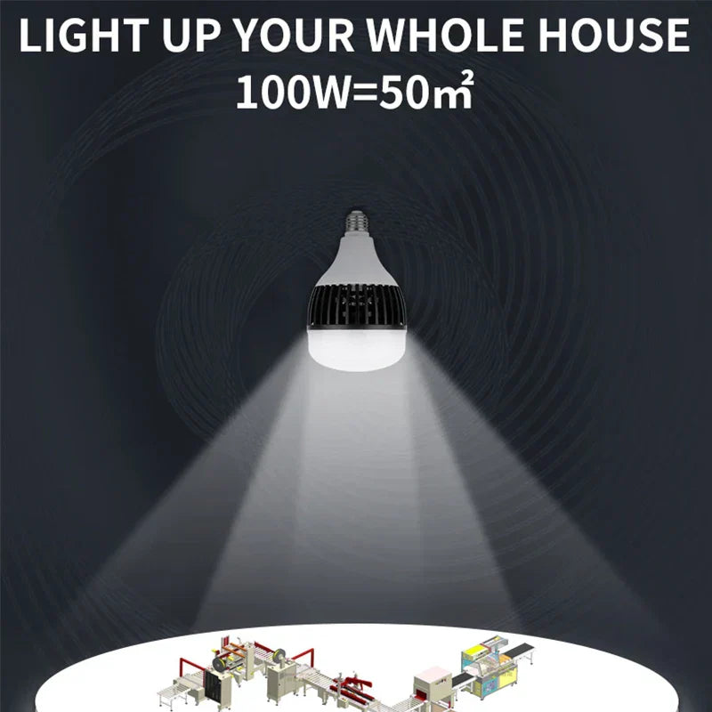 DecorBites™ 220V E27 LED Bulb: High Power 30W-150W LED Light for Garage Warehouse