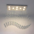 DecorBites™ Crystal LED Chandelier: Stylish Rectangle Pendant Light for Home, Office, and Cafe
