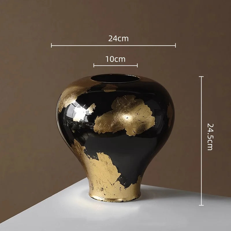 فازة سيراميك DecorBites™ Gold Foil لتنسيق الزهور والديكور المنزلي