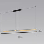 Wabi-Sabi Black Metal Acrylic Strip Pendant Light