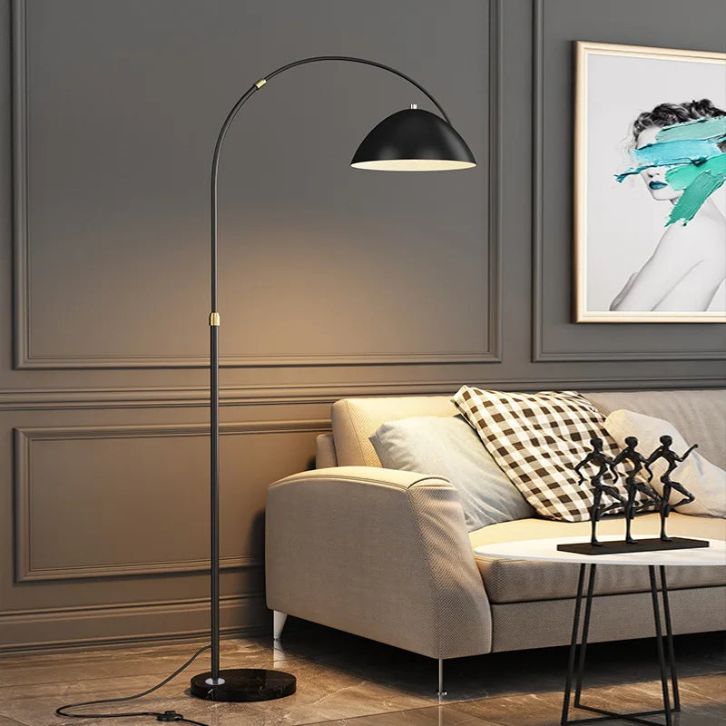 مصباح أرضي LED DecorBites™ ذهبي أسود معدني بسيط حديث لغرفة المعيشة