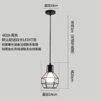 Vintage Hemp Rope Iron Pendant Light in Black