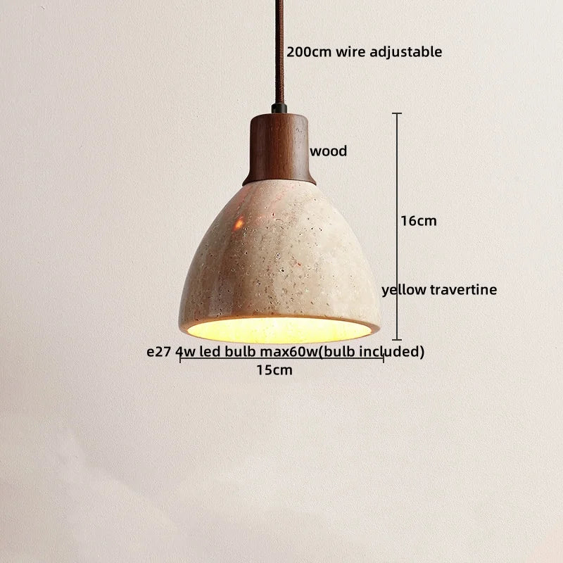 DecorBites™ LED Yellow Travertine Hanging Lamp for Home Decor and Lighting Fixtures