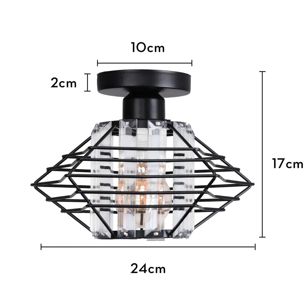 DecorBites™ Crystal Ceiling Chandelier: Modern Industrial LED Indoor Lighting Fixture