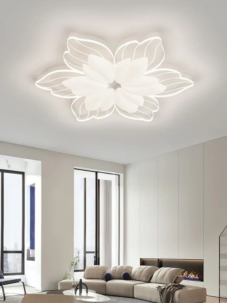 ثريا زهور LED من DecorBites™ مصباح سقف أبيض لديكور غرفة النوم وغرفة المعيشة