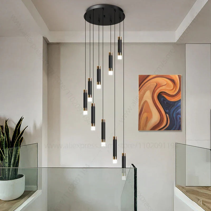 ثريا LED من DecorBites™: إضاءة فاخرة حديثة بتصميم نورديك من الأكريليك لديكور المنزل