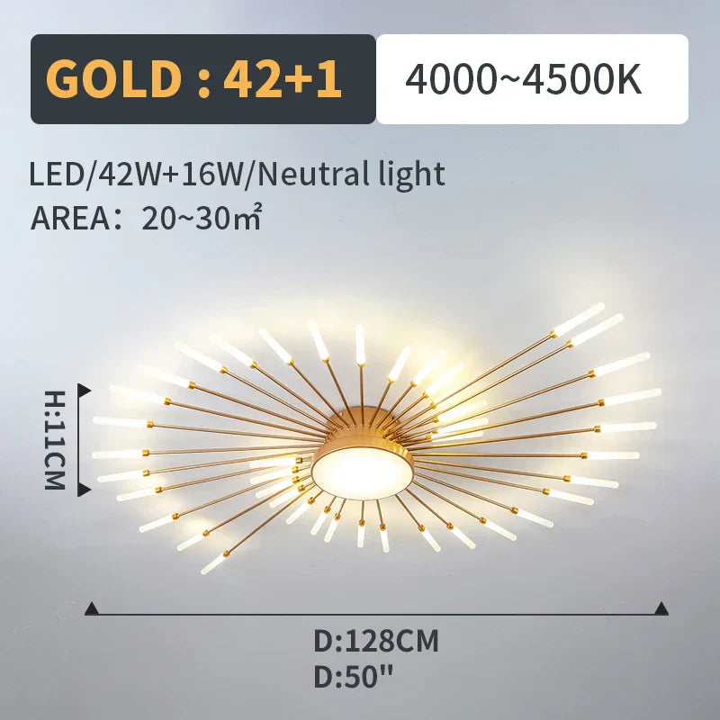 مصابيح DecorBites™ LED Fireworks المتدلية - إضاءة ثريا عصرية لغرفة المعيشة وغرفة النوم