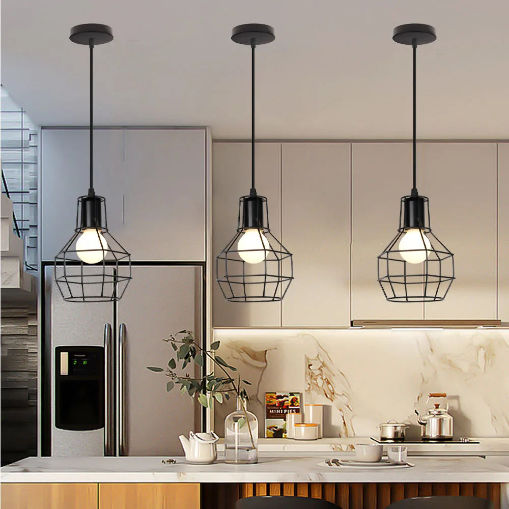 DecorBites™ مصباح سقف LED معلق بتصميم لوفت صناعي لغرفة المعيشة والمنزل والمطبخ