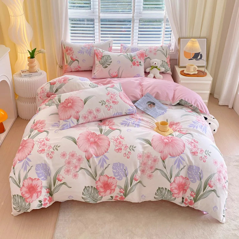 DecorBites™ Cotton Single Duvet Cover - Skin Friendly Quilt Cover for Single King Bed