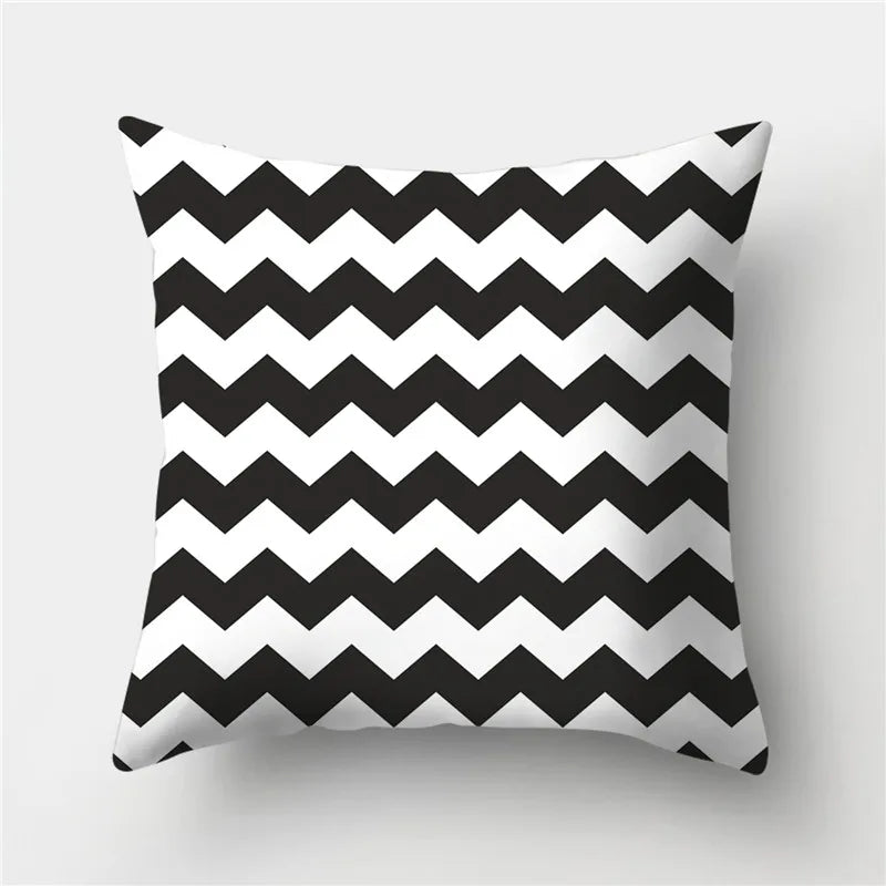 DecorBites™ Geometric Stripes Pillowcase 45x45cm Polyester Cushion Cover for Living Room