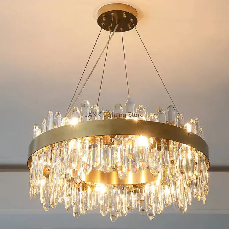ثريا كريستال فاخرة DecorBites™: إضاءة LED متدلية أنيقة لغرفة النوم وغرفة الطعام