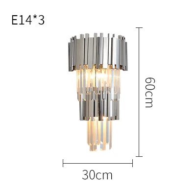 DecorBites™ Crystal Golden LED Wall Sconce Stainless Steel Postmodern Art Deco Wall Light