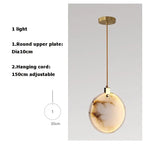 Nordic Marble Pendant Light With Polished Copper Finish