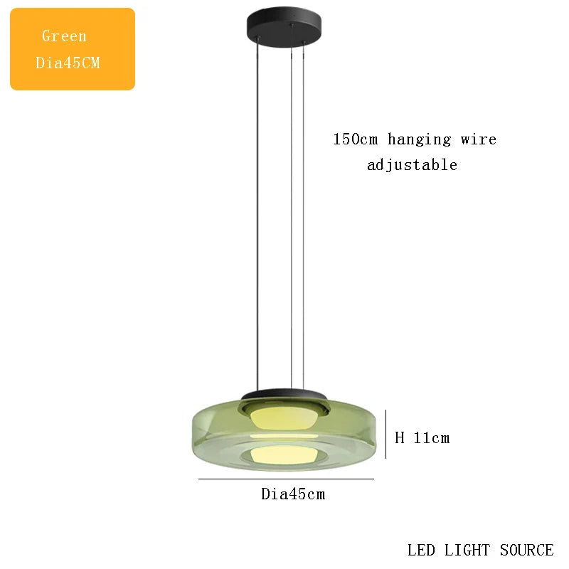 DecorBites™ Glass Plate Ceiling Pendant Lights LED Fixture