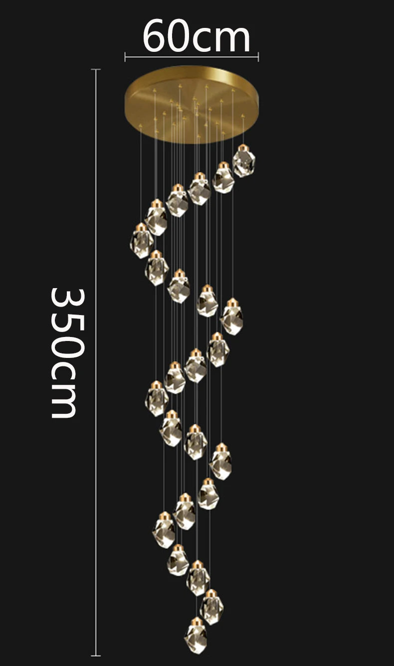 Modern Crystal Staircase Chandelier Pendant Light