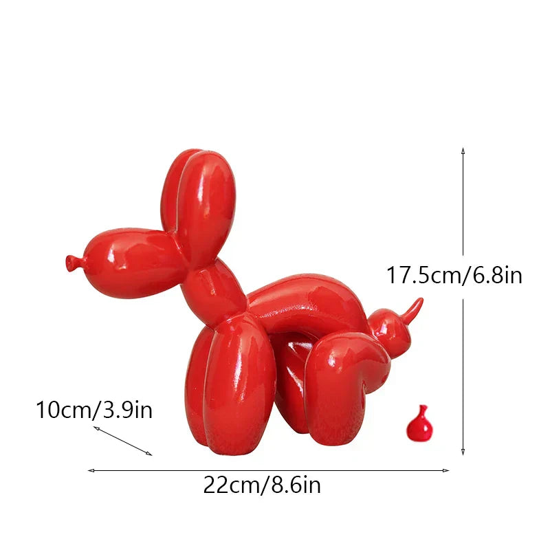 DecorBites™ Dog Balloon Poop Resin Sculpture Funny Pop Art Statue Home Decor