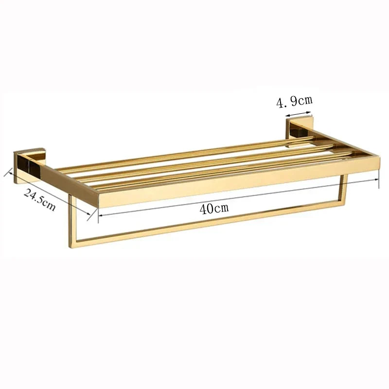 DecorBites™ 304 Stainless Steel Wall Mount Towel Rack Bathroom Accessories