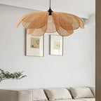 Petal Rattan Woven Pendant Light, 3-Color LED
