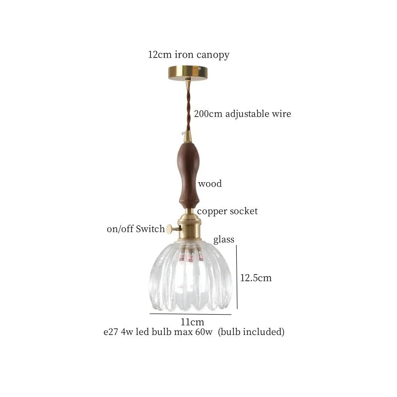 مصابيح إضاءة معلقة DecorBites™ LED زجاجية خضراء - طراز نورديك بسيط لغرفة النوم وغرفة المعيشة