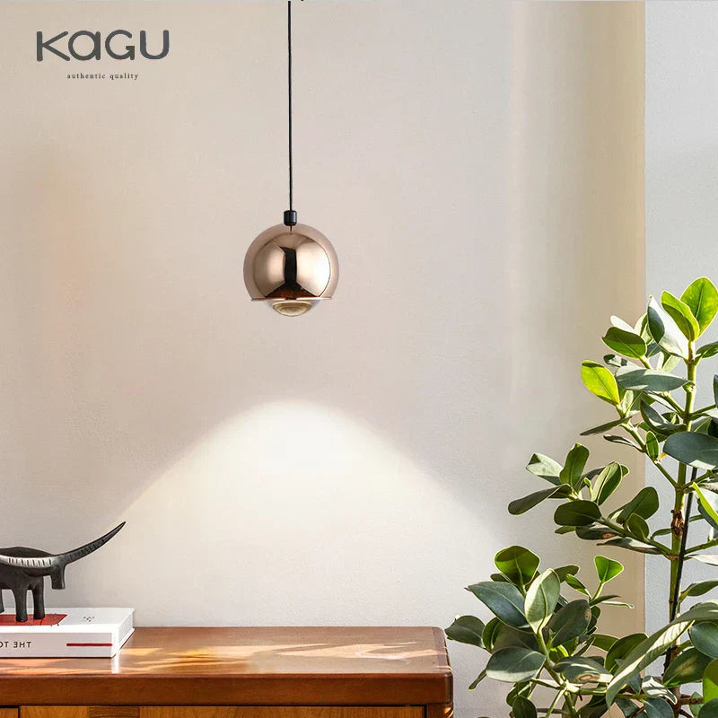 DecorBites™ Gold Metal Luster Pendant for Bedside & Kitchen Island - Minimalist LED Hanging Light