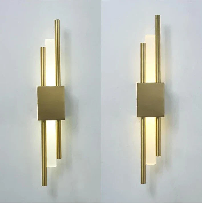 DecorBites™ Black & Gold Acrylic Pipe Wall Lamp, Modern LED Room Decor Sconce