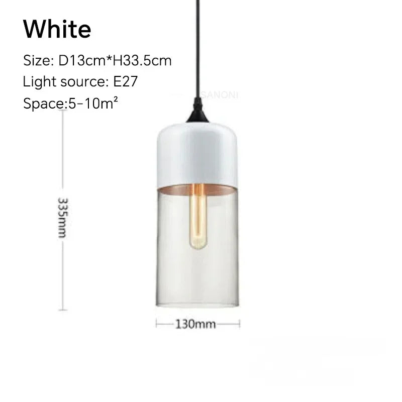 DecorBites™ Glass Wood Chandelier LED Pendant Light Fixture for Living Dining Bedroom