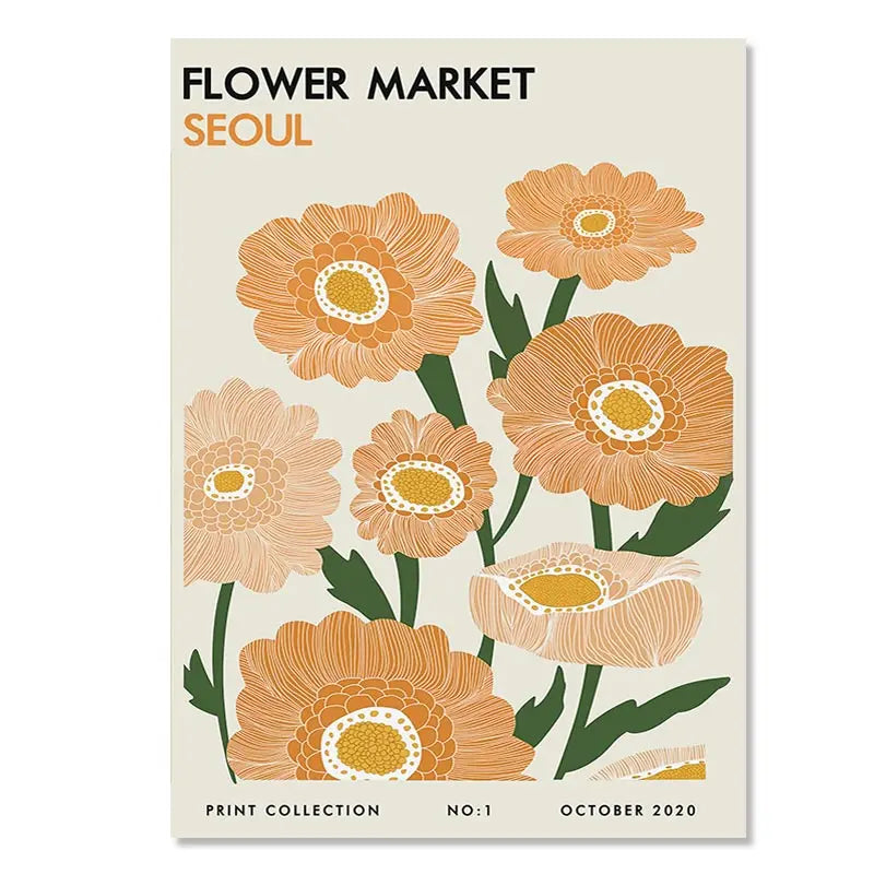 Abstract Yayoi Kusama Wall Art - Flower Market Canvas Painting