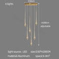 ثريا DecorBites™ الذهبية بإضاءة LED لغرفة المعيشة والسلالم في الفيلا الدوبلكس