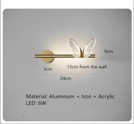 ثريا سقف دائرية ذهبية من DecorBites™ على شكل فراشة LED لغرفة المعيشة وغرفة النوم
