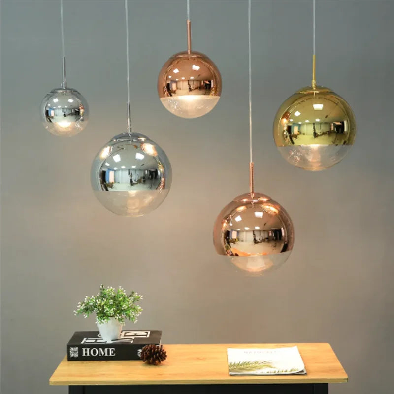 DecorBites™ Glass Ball LED Chandelier: Luxury Modern Single Head Design for Home & Commercial Spaces